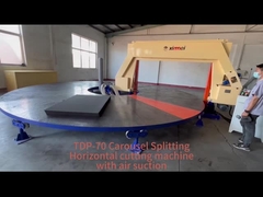 Tabela de trabalho redonda Corte rotativa Máquina horizontal de corte de espuma CNC Slitter Controle digital