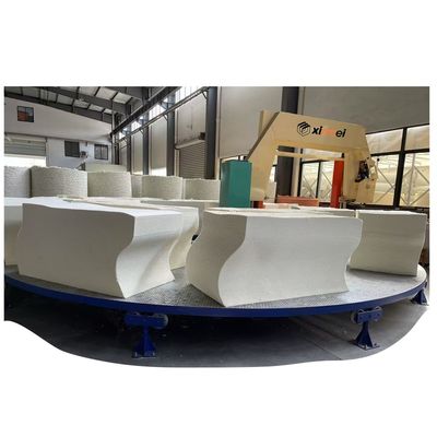 Mesa de trabalho giratória contínua do carrossel antiderrapante para corte único de cinco blocos de espuma Divisão horizontal Máquina de corte de PU (com sucção de ar)