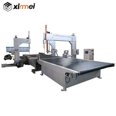 Máquina de corte de esponja Faca de banda vertical PLC Controle HMI Bloco de espuma Trim Dividindo em tira EPE PU Isolamento Escovador de algodão EVA Lana de rocha Honeycomb papel tabuleiro Fibra de coco sem desenho CAD